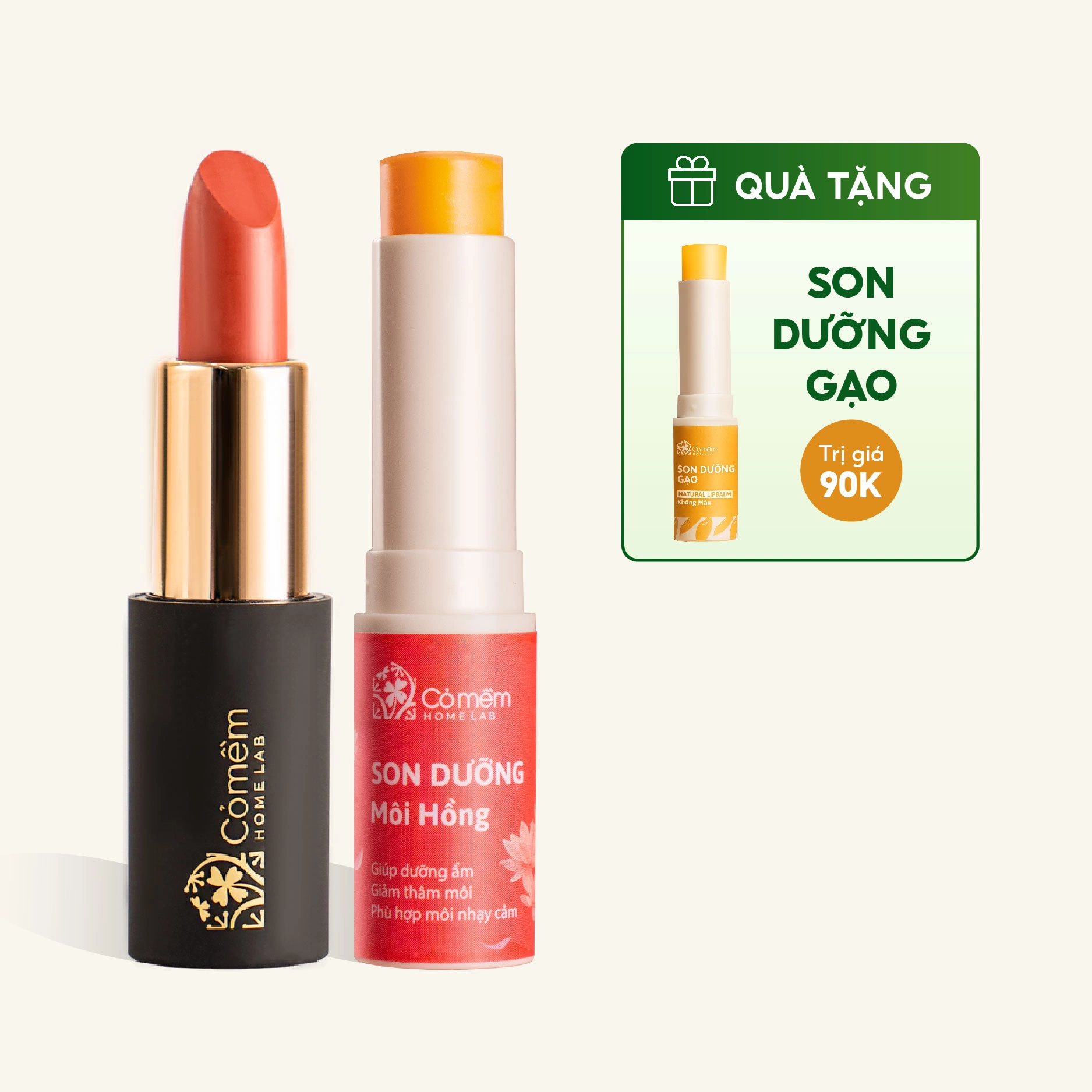 Combo Son Lụa Diễm + Son Dưỡng Môi Hồng