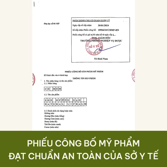 Son Dưỡng Gạo - 3 Lựa Chọn Hồng/ Cam/ Không Màu