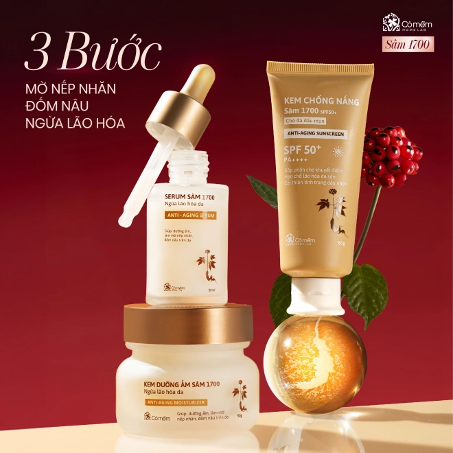 Bộ chăm sóc da Sâm 1700 3 bước