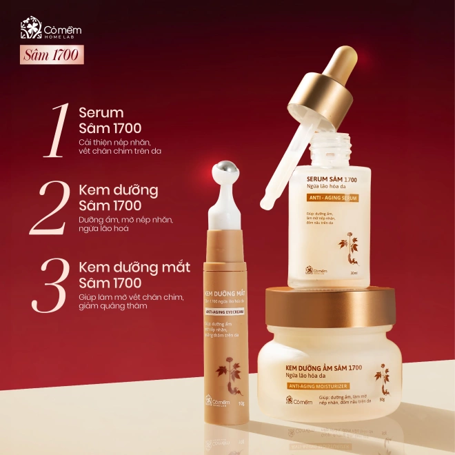 Bộ chăm sóc da Sâm 1700 3 bước