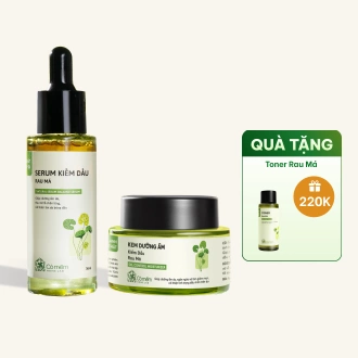 Combo Serum Kiềm Dầu Rau Má Và Kem Dưỡng Rau Má