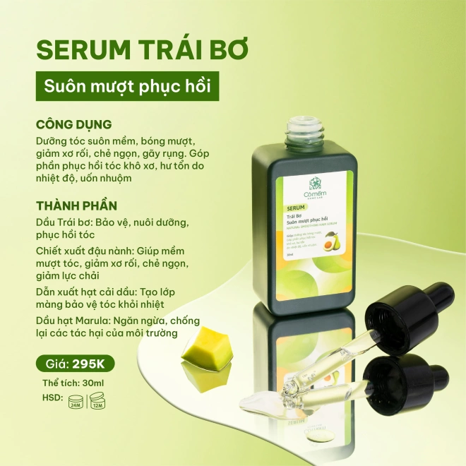 Trọn Bộ Chăm Sóc Tóc Suôn Mượt Phục Hồi Gội Xả Serum Trái Bơ