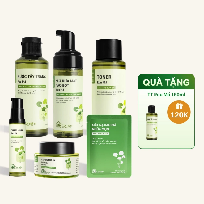Trọn Bộ Chăm Sóc Da Dầu Mụn Chiết Xuất Rau Má