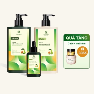 Trọn Bộ Chăm Sóc Tóc Suôn Mượt Phục Hồi Gội Xả Serum Trái Bơ