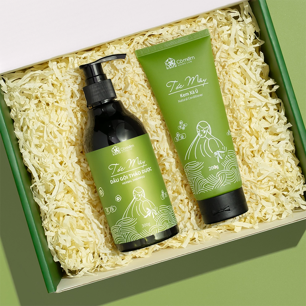 [SET QUÀ TẶNG] Bộ Sản Phẩm Gội Xả Thảo Dược Tóc Mây- Tóc Chắc Khỏe Giảm Gãy Rụng