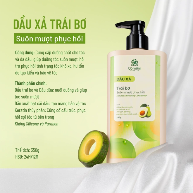 Trọn Bộ Chăm Sóc Tóc Suôn Mượt Phục Hồi Gội Xả Serum Trái Bơ