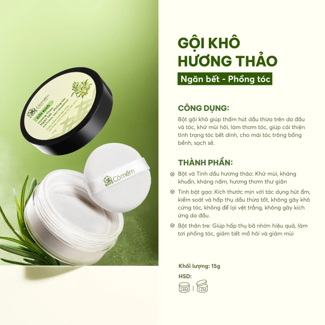 Gội Khô Hương Thảo Ngăn Bết Giúp Phồng Tóc