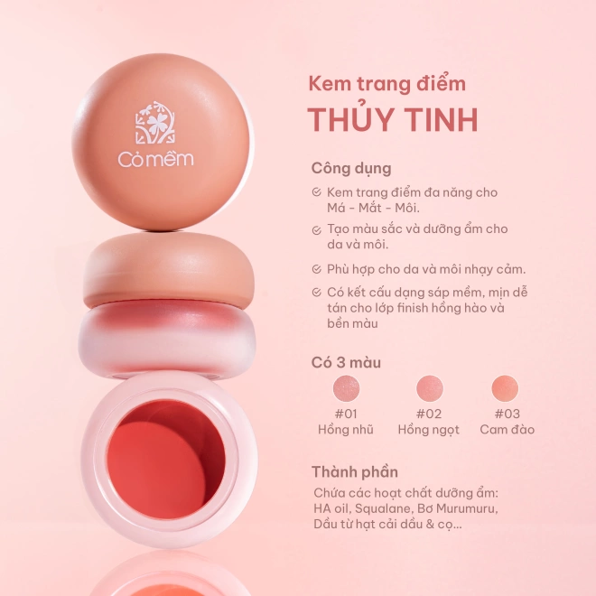 [SET QUÀ TẶNG] Son Dưỡng Gạo Dâu, Kem Trang Điểm 3M