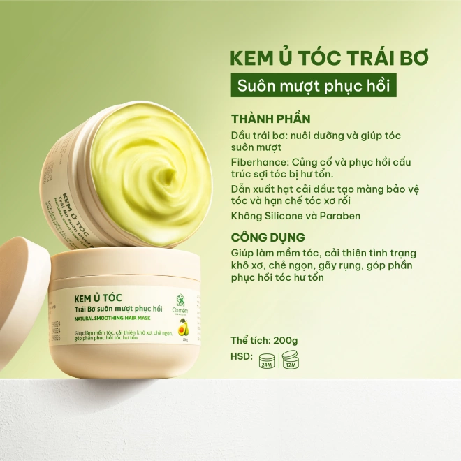 Kem ủ tóc phục hồi tóc mềm mượt Trái Bơ 200g