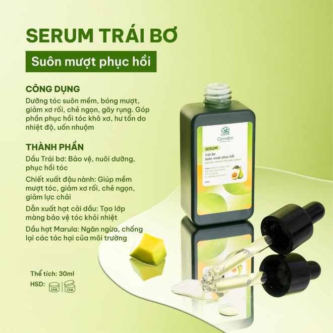 Trọn Bộ Chăm Sóc Tóc Suôn Mượt Phục Hồi Gội Xả Serum Trái Bơ