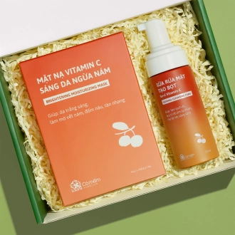 [SET QUÀ TẶNG] Bộ 5 Mặt Nạ Vitamin C, Sữa Rửa Mặt Sơ- ri Vitamin C