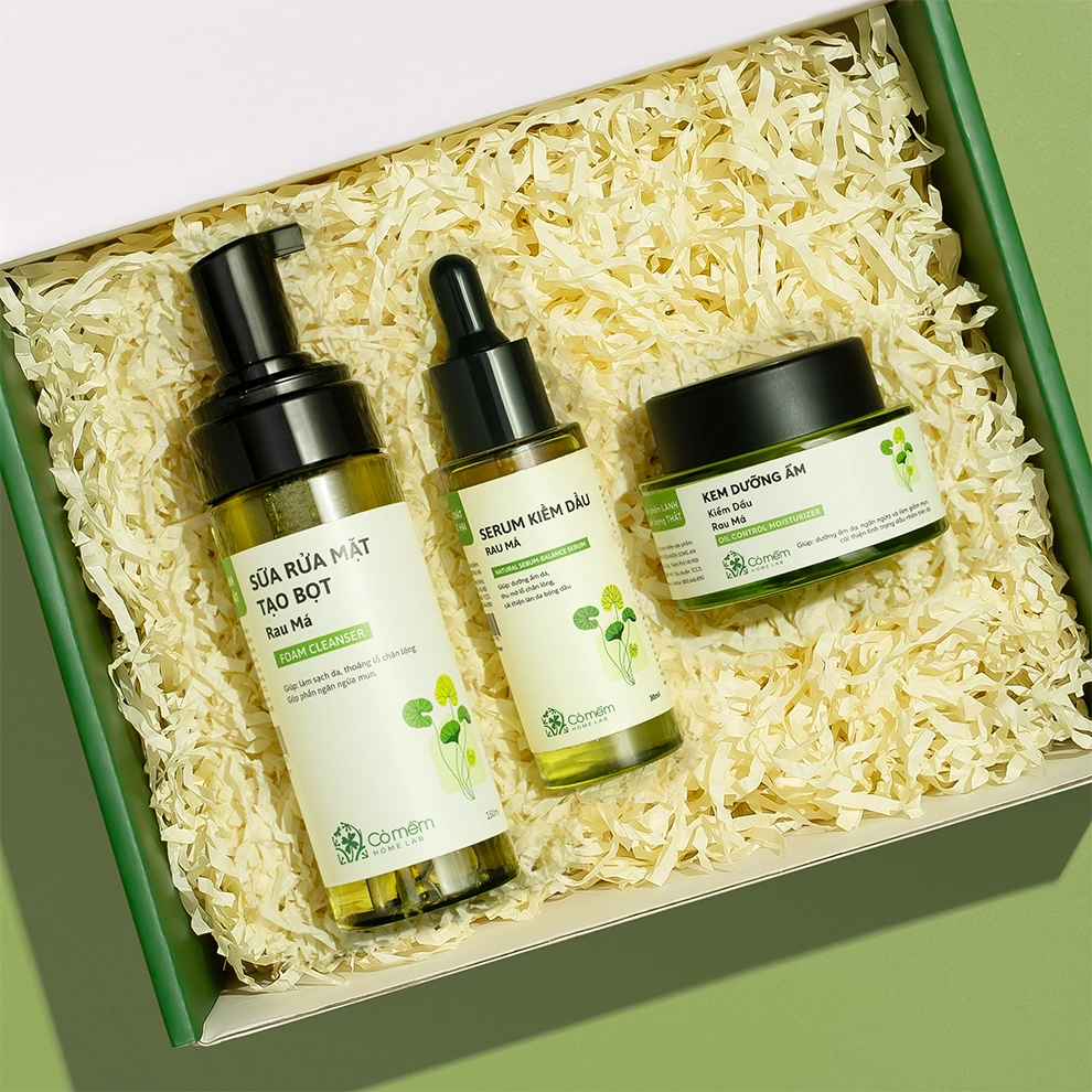 [SET QUÀ TẶNG] Bộ Chăm Sóc Da 3 Bước Rau Má Kiềm Dầu