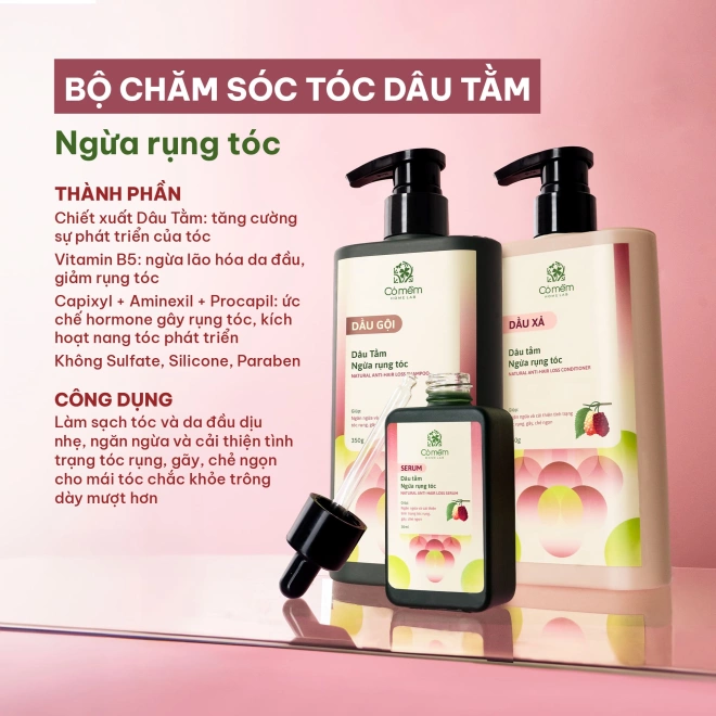 [SET QUÀ TẶNG] Bộ Chăm Sóc Tóc Ngăn Ngừa Rụng Tóc Dâu Tằm