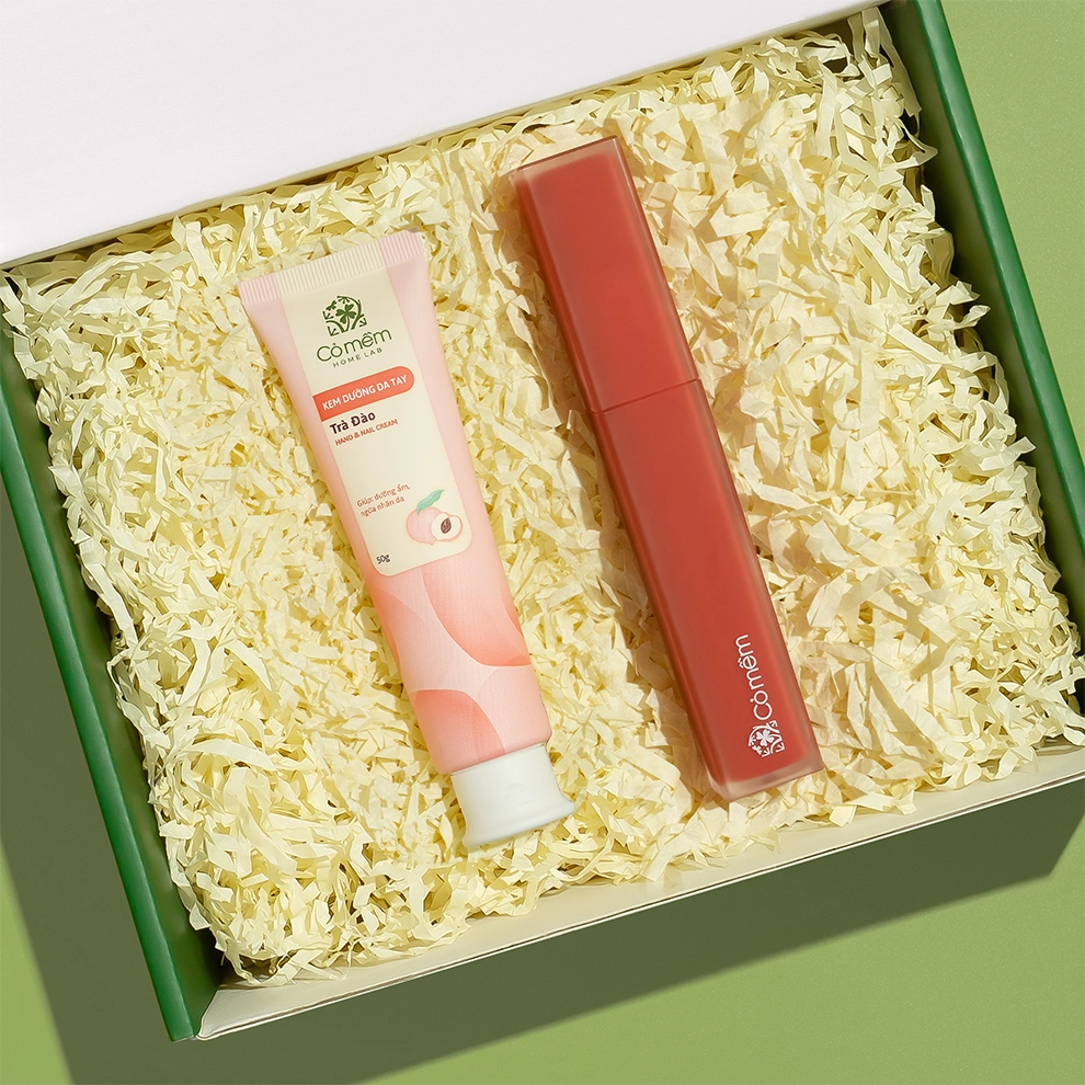 [SET QUÀ TẶNG] Son Kem Nhung Và Kem Tay Trà Đào