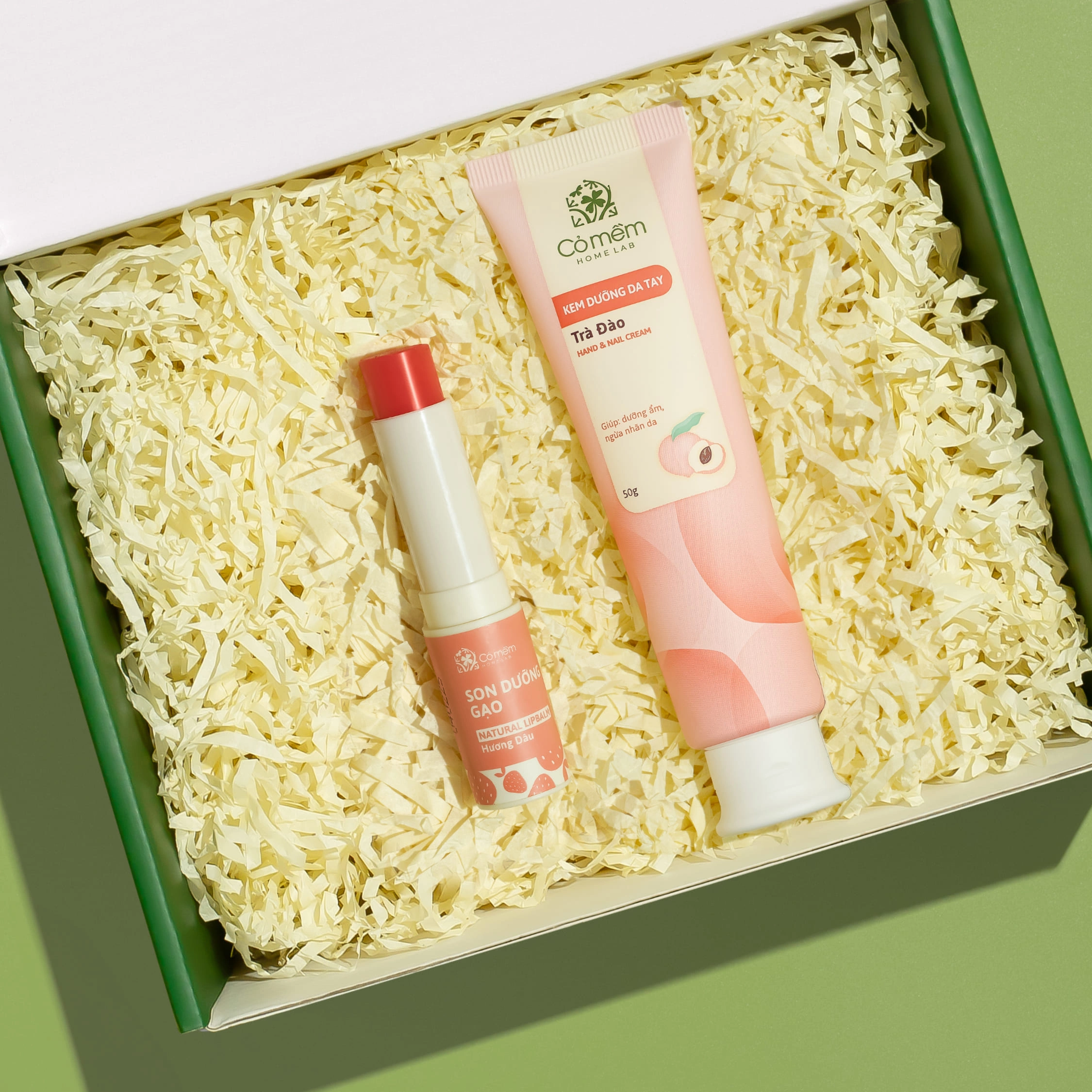 [SET QUÀ TẶNG] Son Dưỡng Gạo+ Kem Tay Trà Đào