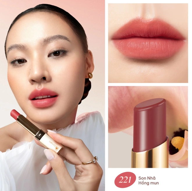 Combo 2 Son Nhã Matte Natural Lipstick Dưỡng Ẩm