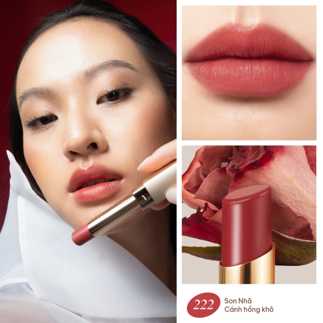 Combo 2 Son Nhã Matte Natural Lipstick Dưỡng Ẩm