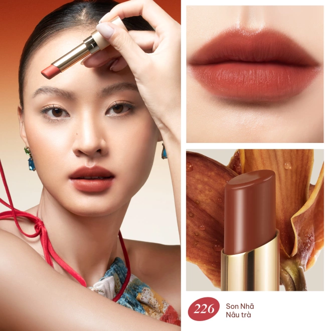Combo 2 Son Nhã Matte Natural Lipstick Dưỡng Ẩm