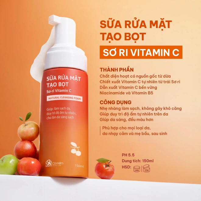 [SET QUÀ TẶNG] Bộ 5 Mặt Nạ Vitamin C, Sữa Rửa Mặt Sơ- ri Sáng Da