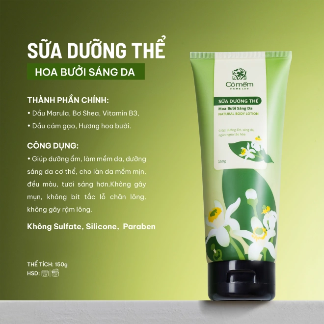 Combo Sữa tắm dưỡng thể Hoa bưởi - Sáng da