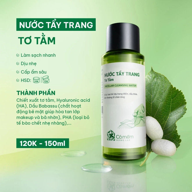 [SET QUÀ TẶNG] Bộ Đôi Tẩy Trang Tơ Tằm Và Kem Chống Nắng Hây Hây