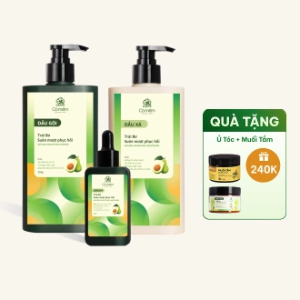 Trọn Bộ Chăm Sóc Tóc Suôn Mượt Phục Hồi Gội Xả Serum Trái Bơ