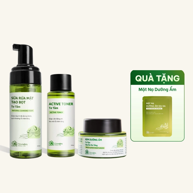 Bộ Chăm sóc da Tơ Tằm - dưỡng ẩm, ngừa lão hoá chuyên sâu 3 bước