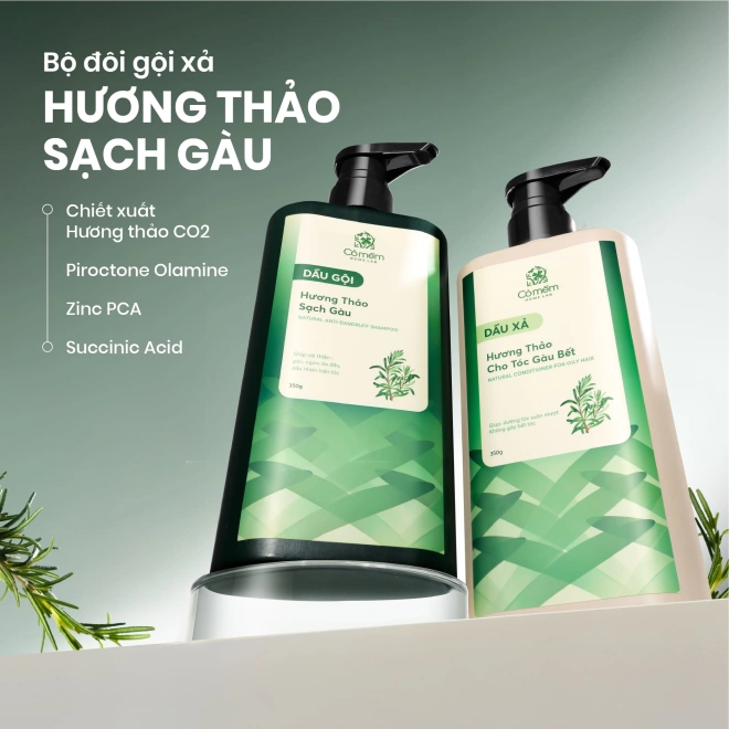 Combo Gội Xả Tóc Hương Thảo Giúp Sạch Gàu