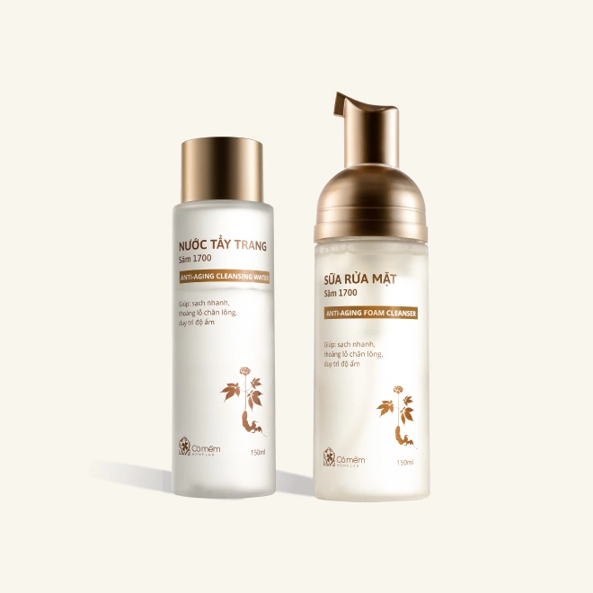 Bộ Đôi Làm Sạch Nước Tẩy Trang Và Sữa Rửa Mặt Sâm 1700