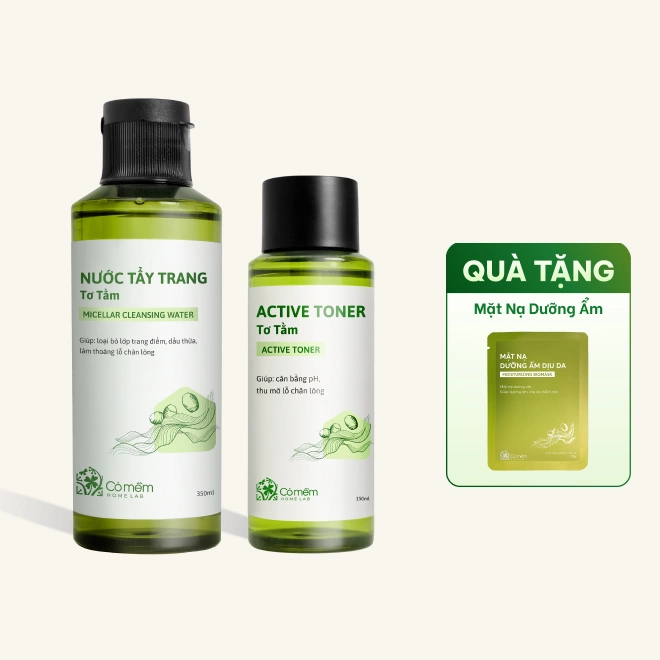 Combo 2 Sản Phẩm Bộ Chăm Sóc Da Tơ Tằm Ngăn Ngừa Lão Hoá