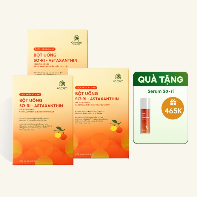 Combo 3 Hộp Bột Uống Sơ-ri & Astaxanthin