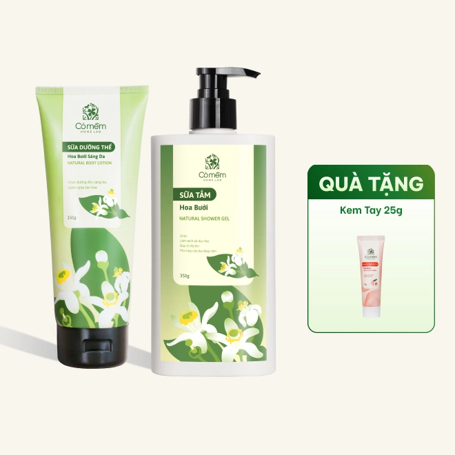 Combo Sữa tắm dưỡng thể Hoa bưởi - Sáng da 