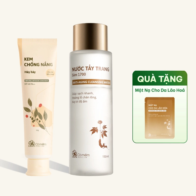 Combo Chăm Sóc Da Tẩy Trang Và Kem Chống Nắng Cho Mọi Loại 