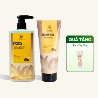 Combo Làm Sạch Da Body Sữa Tắm Và Tẩy Da Chết Mật Ong Cà Phê