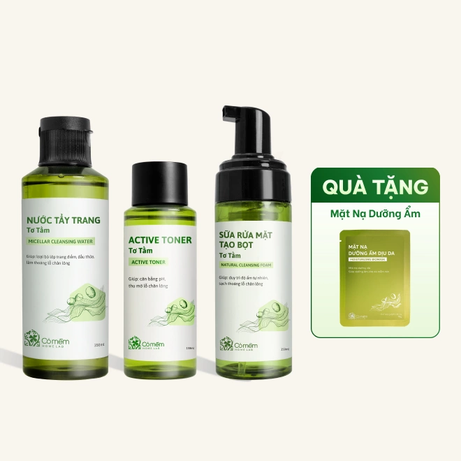 Combo Làm sạch Sâu Tơ Tằm cho da thường đến khô