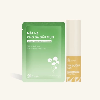 Combo Mặt Nạ Cho Da Dầu Mụn- Son Dưỡng Gạo