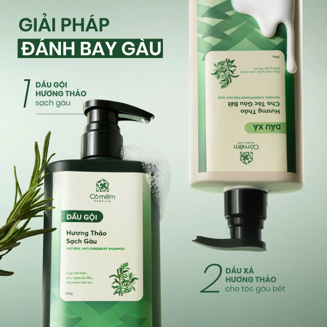 Combo Gội Xả Tóc Hương Thảo Giúp Sạch Gàu