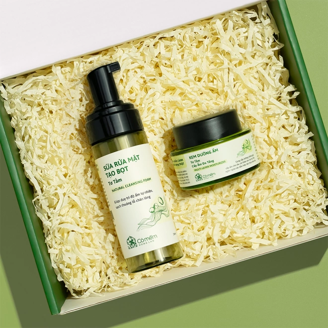 [SET QUÀ TẶNG] Chăm Sóc Da Khô Sữa Rửa Mặt Và Kem Dưỡng Tơ Tằm