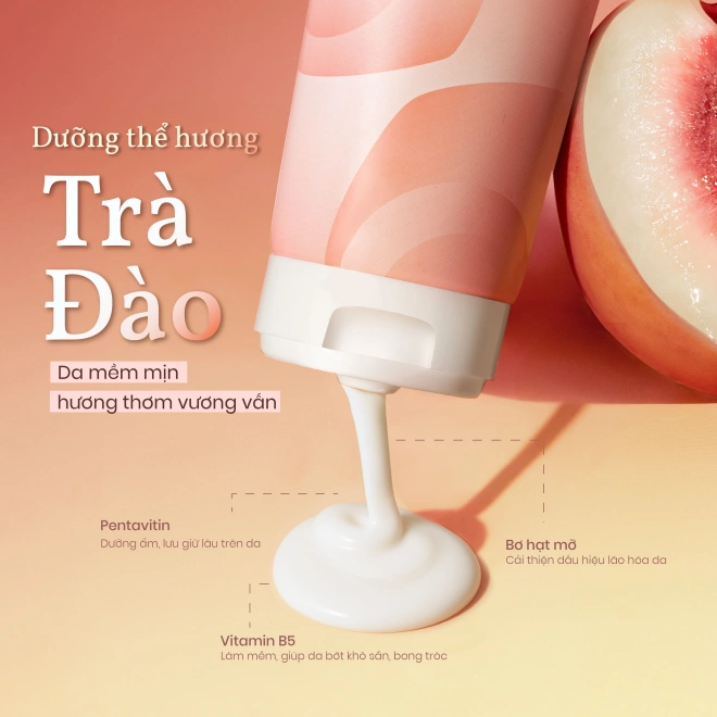 [Set Quà Tặng] Bộ Sữa Tắm Sữa Dưỡng Thể Trà Đào Dưỡng Da