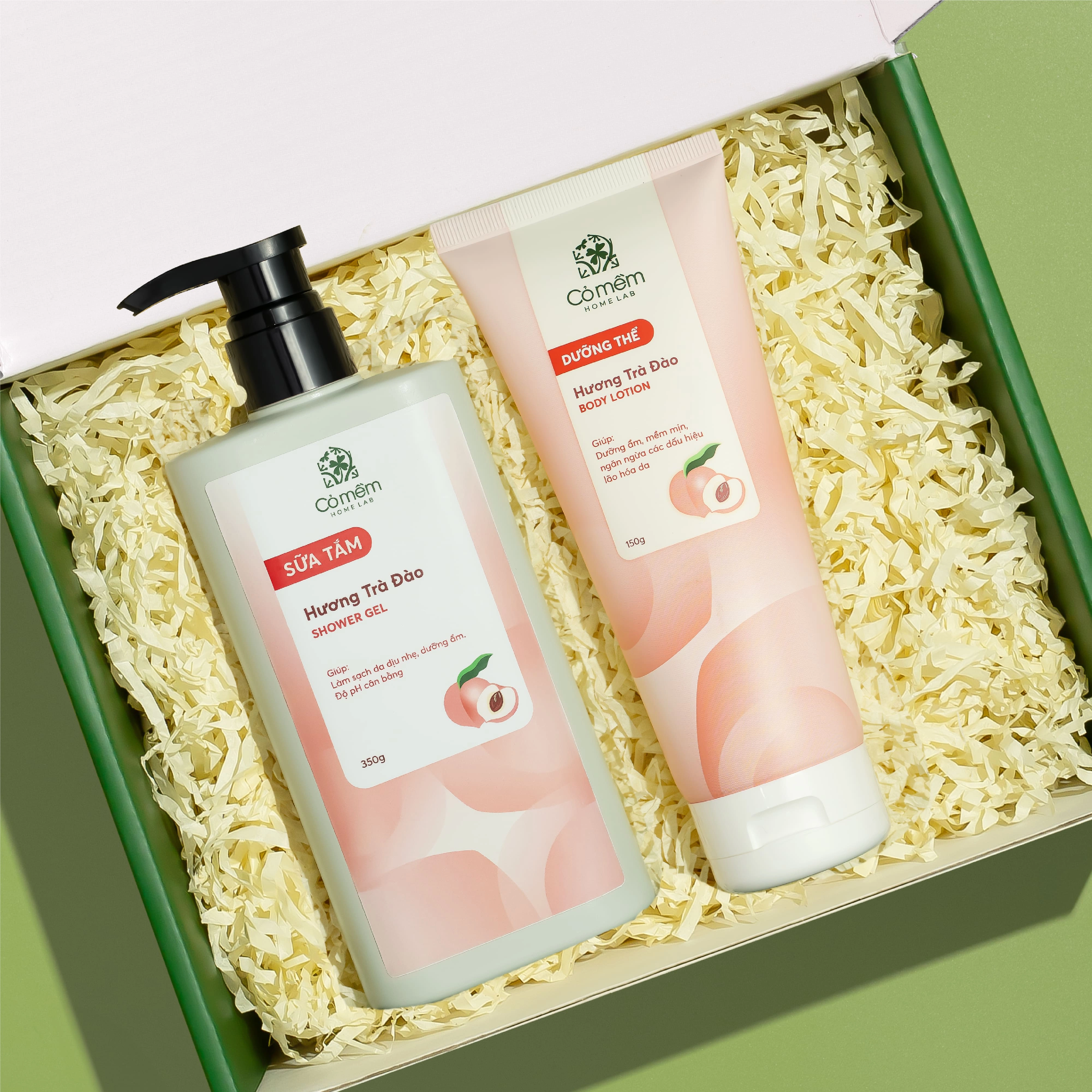 Set Quà Tặng Bộ Sữa Tắm Sữa Dưỡng Thể Trà Đào Dưỡng Da