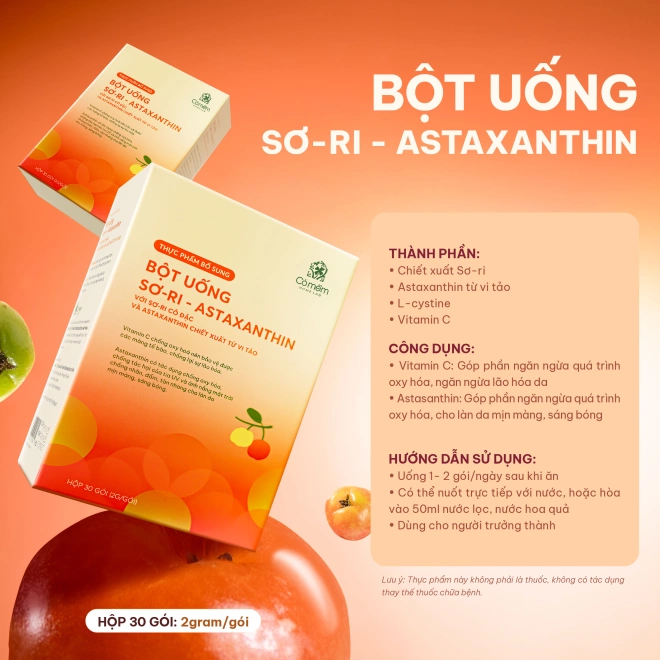 [SET QUÀ TẶNG] Bột Uống Sơ-ri & Astaxanthin, Sữa Rửa Mặt Tơ Tằm