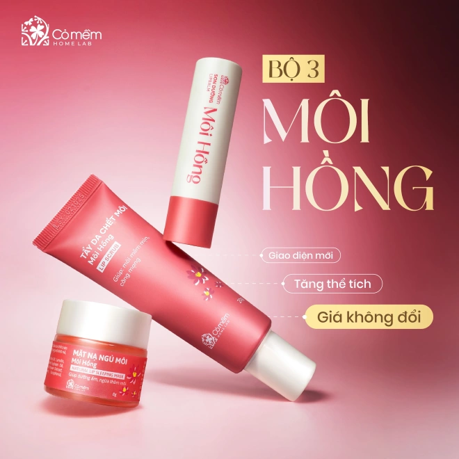 Bộ Chăm Sóc Môi Môi Hồng Dưỡng Mềm Môi