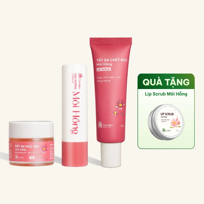 Bộ Chăm Sóc Môi Môi Hồng Dưỡng Mềm Môi
