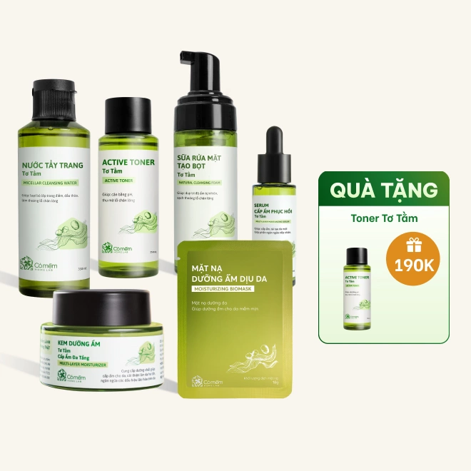 Bộ Chăm Sóc Da Tơ Tằm Chuyên Sâu - Dưỡng Ẩm, Phục Hồi, Ngừa Lão Hóa