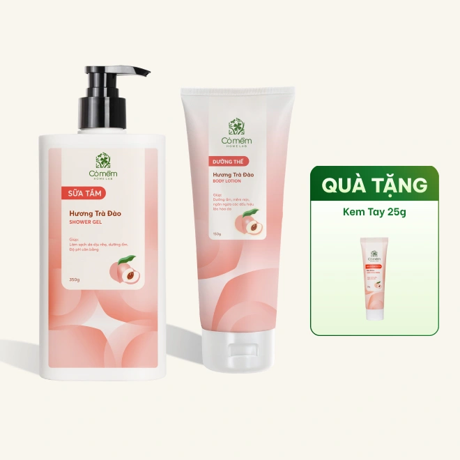 Combo Bộ Sữa Tắm Sữa Dưỡng Thể Trà Đào Dưỡng Da