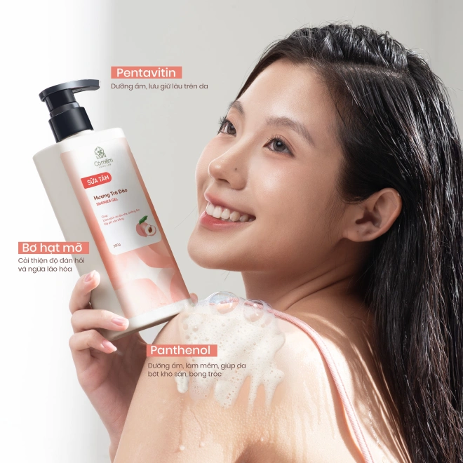 Combo Bộ Sữa Tắm Sữa Dưỡng Thể Trà Đào Dưỡng Da