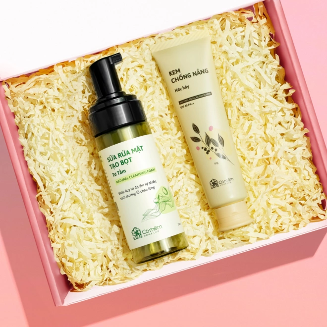 [SET QUÀ TẶNG] Combo Chăm Sóc Da Hai Bước Làm Sạch Và Bảo Vệ Da
