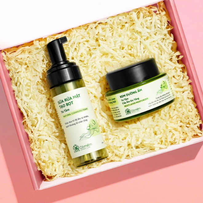 [SET QUÀ TẶNG] Chăm Sóc Da Khô Sữa Rửa Mặt Và Kem Dưỡng Tơ Tằm