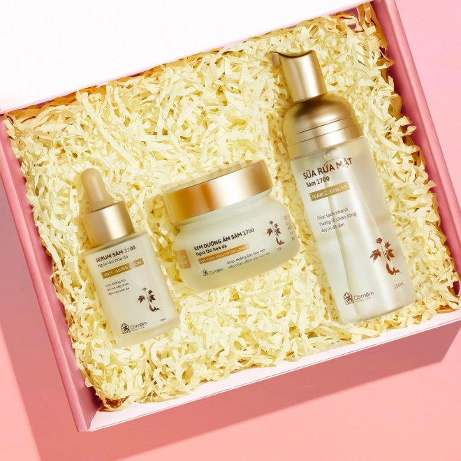 [SET QUÀ TẶNG] Combo 3 Bước Rửa Mặt, Serum Và Kem Dưỡng Sâm 1700