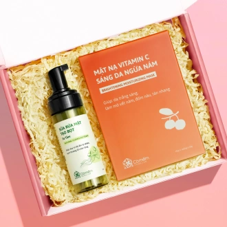 [SET QUÀ TẶNG] Sữa Rửa Mặt Tơ Tằm Và Bộ 5 Miếng Mặt Mạ Cấp Ẩm